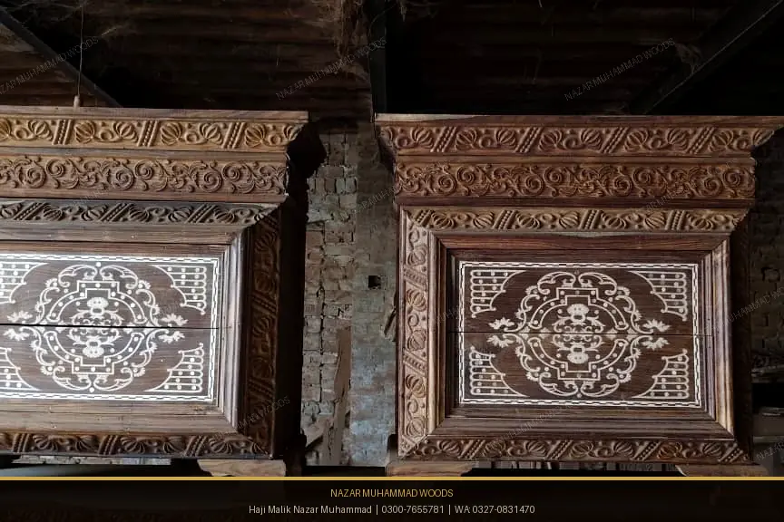 Royal Chinioti 4-Door Carved Sheesham Almirah (Wardrobe)